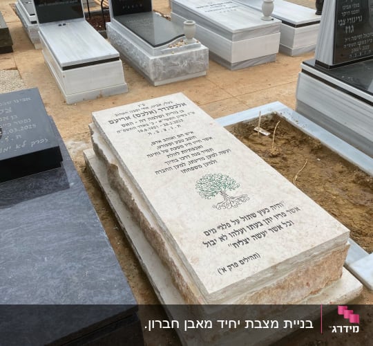 מצבות בבית קברות עם כתובות בעברית וברוסית